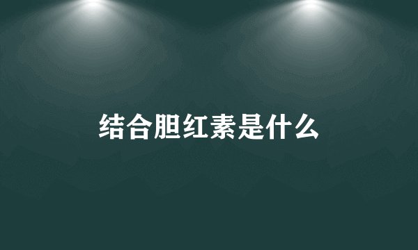 结合胆红素是什么
