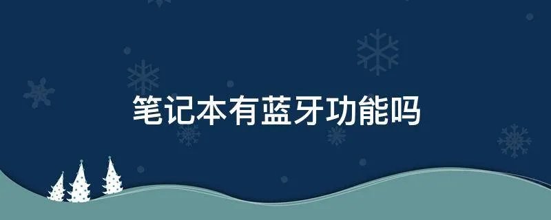 笔记本有蓝牙功能吗
