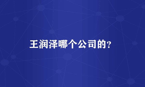 王润泽哪个公司的？