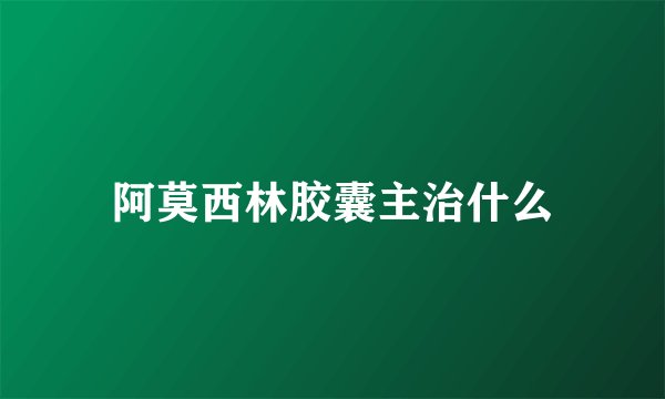 阿莫西林胶囊主治什么