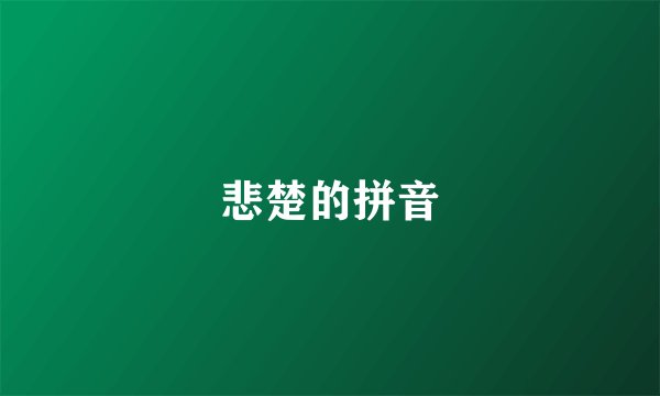 悲楚的拼音