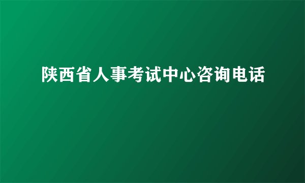 陕西省人事考试中心咨询电话