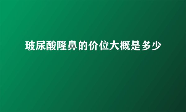 玻尿酸隆鼻的价位大概是多少