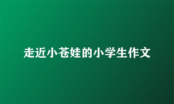 走近小苍娃的小学生作文