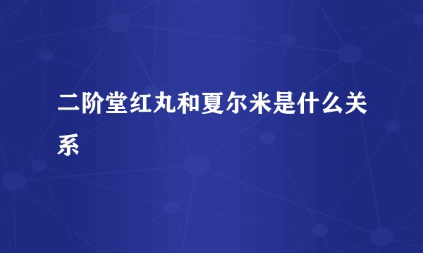 二阶堂红丸和夏尔米是什么关系