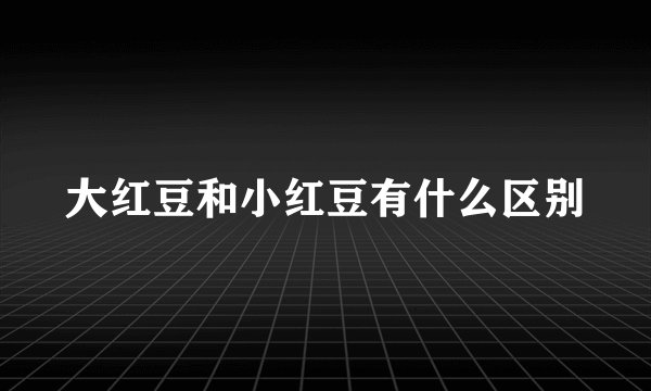 大红豆和小红豆有什么区别