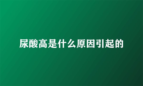 尿酸高是什么原因引起的