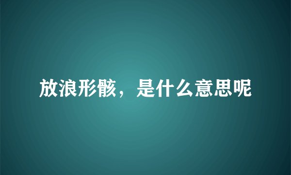放浪形骸,是什么意思呢
