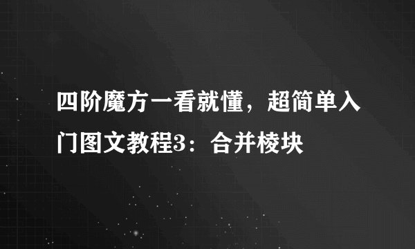四阶魔方一看就懂，超简单入门图文教程3：合并棱块