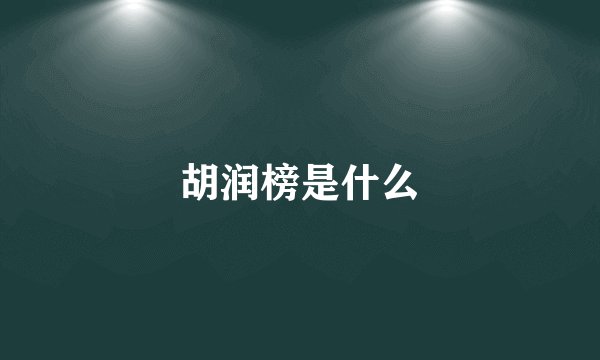 胡润榜是什么