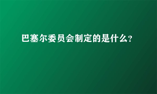 巴塞尔委员会制定的是什么？