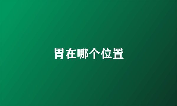 胃在哪个位置