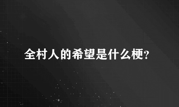 全村人的希望是什么梗？