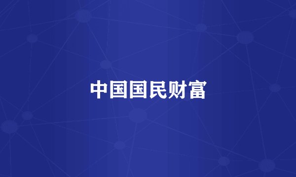 中国国民财富