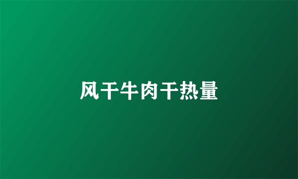 风干牛肉干热量