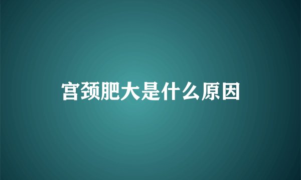 宫颈肥大是什么原因
