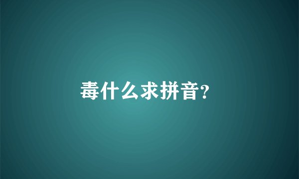 毒什么求拼音？