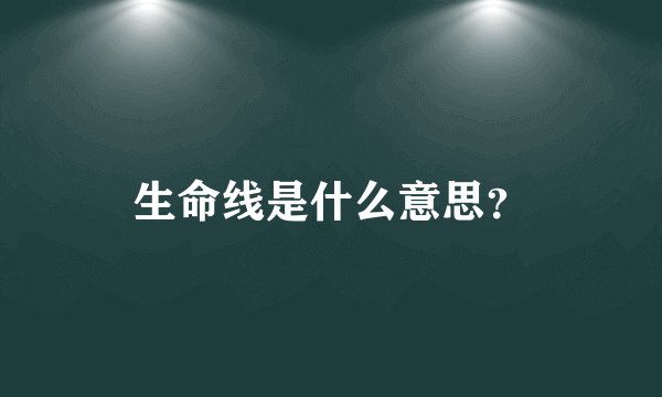 生命线是什么意思?