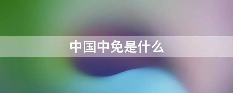 中国中免是什么