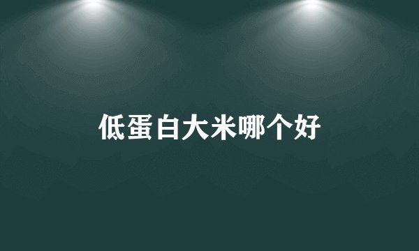 低蛋白大米哪个好