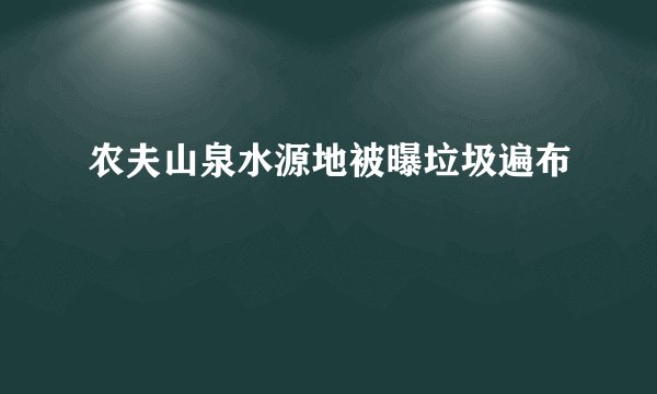 农夫山泉水源地被曝垃圾遍布
