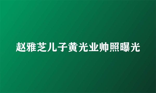 赵雅芝儿子黄光业帅照曝光