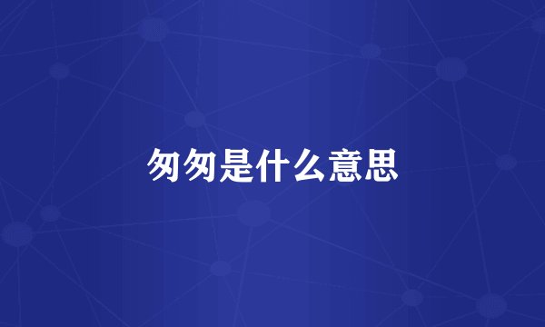 匆匆是什么意思