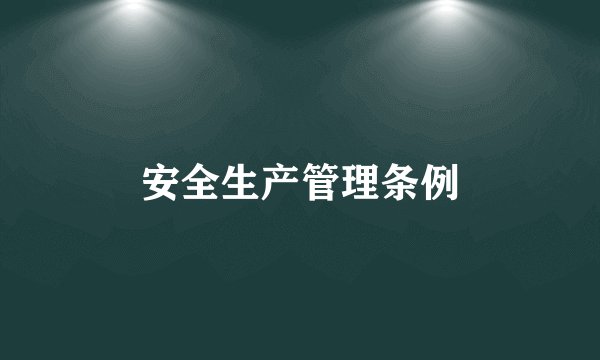 安全生产管理条例