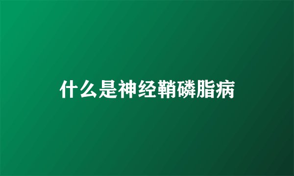 什么是神经鞘磷脂病