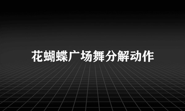 花蝴蝶广场舞分解动作