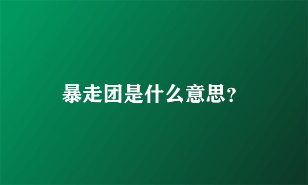 暴走团是什么意思？