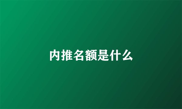 内推名额是什么