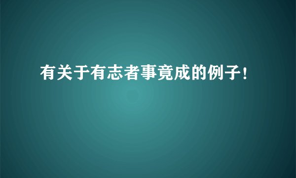 有关于有志者事竟成的例子！