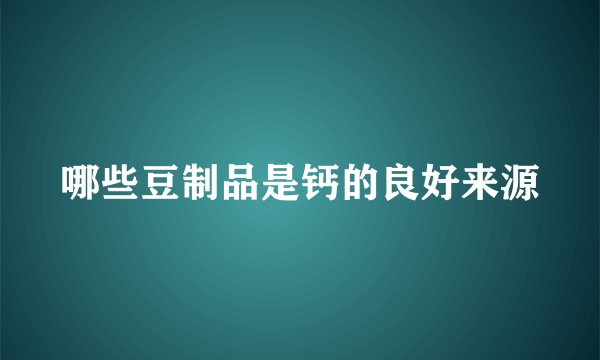 哪些豆制品是钙的良好来源