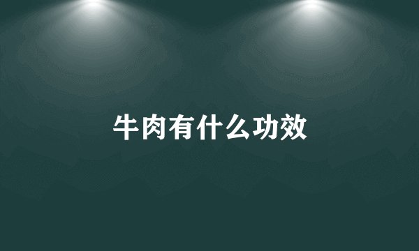 牛肉有什么功效