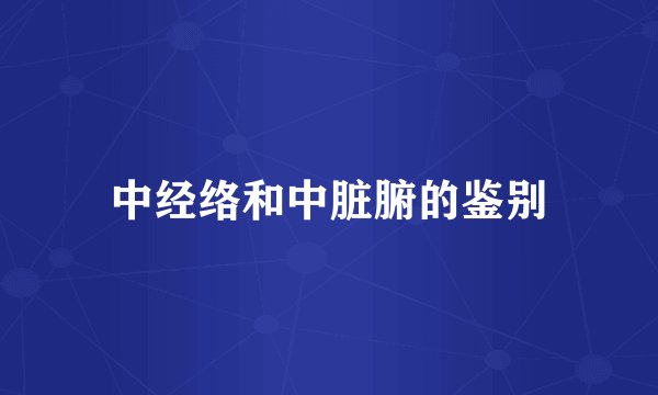 中经络和中脏腑的鉴别