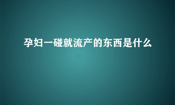 孕妇一碰就流产的东西是什么