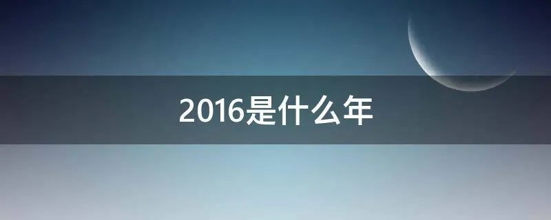 2016是什么年