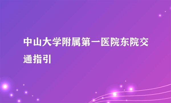 中山大学附属第一医院东院交通指引