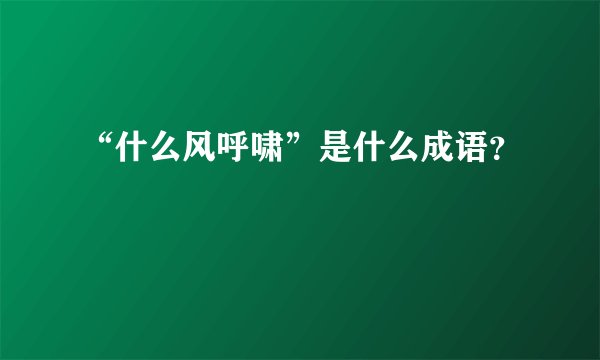 “什么风呼啸”是什么成语？