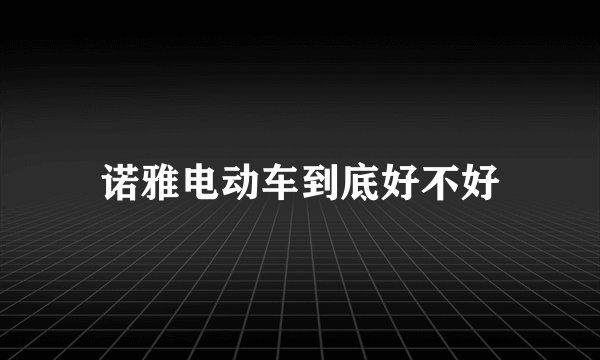 诺雅电动车到底好不好