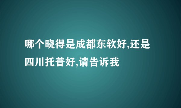 哪个晓得是成都东软好,还是四川托普好,请告诉我