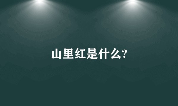 山里红是什么?