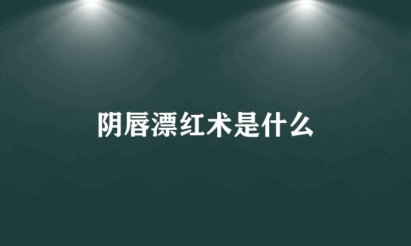 阴唇漂红术是什么