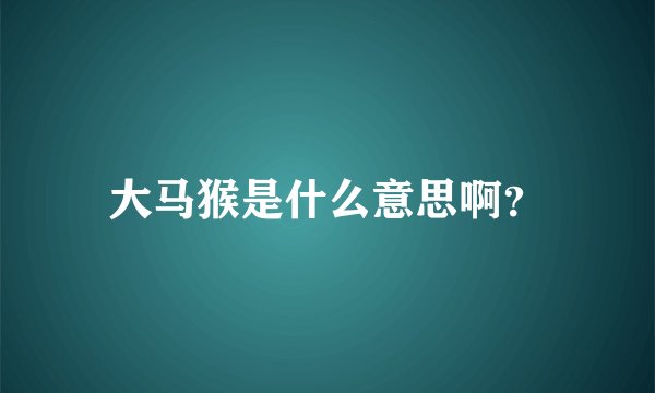 大马猴是什么意思啊?