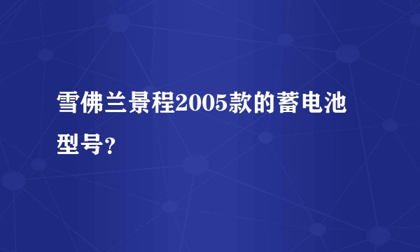 雪佛兰景程2005款的蓄电池型号？