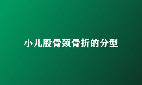 小儿股骨颈骨折的分型