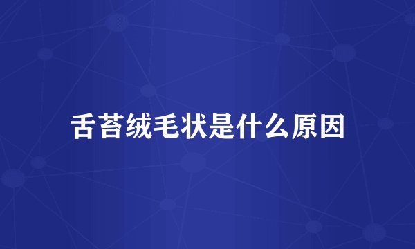 舌苔绒毛状是什么原因