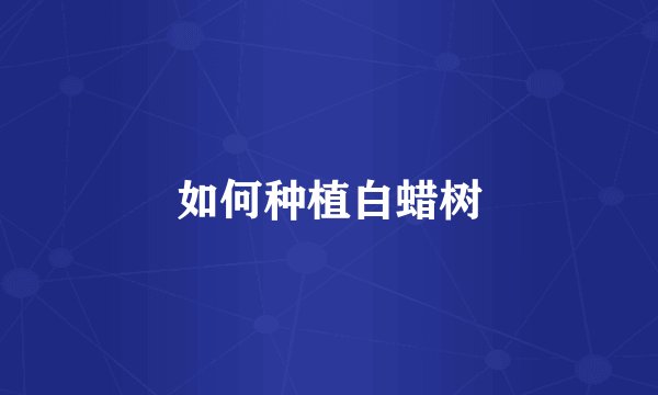 如何种植白蜡树