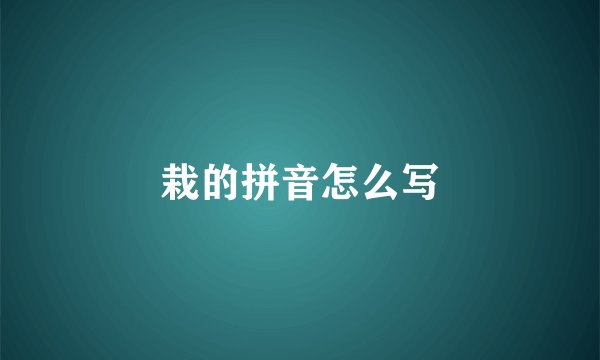 栽的拼音怎么写